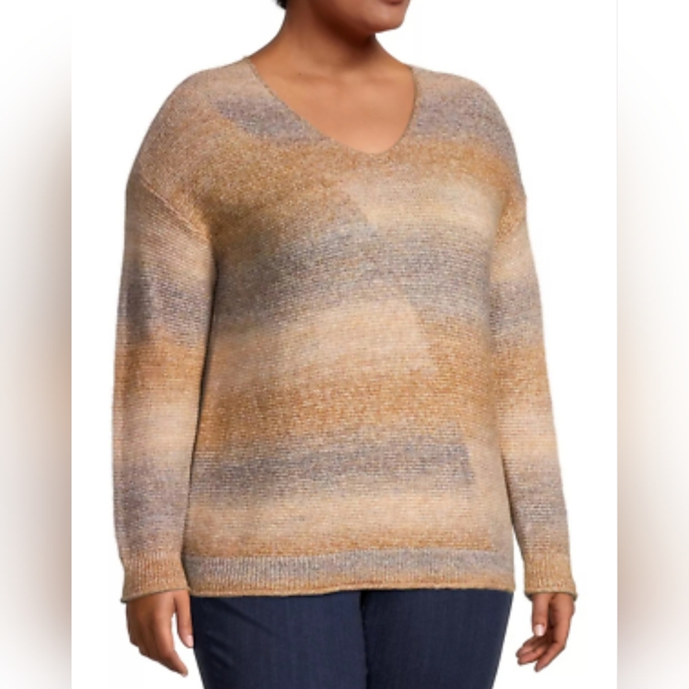 New 3x NIC+ZOE Women's Sunset Mix Sweater
